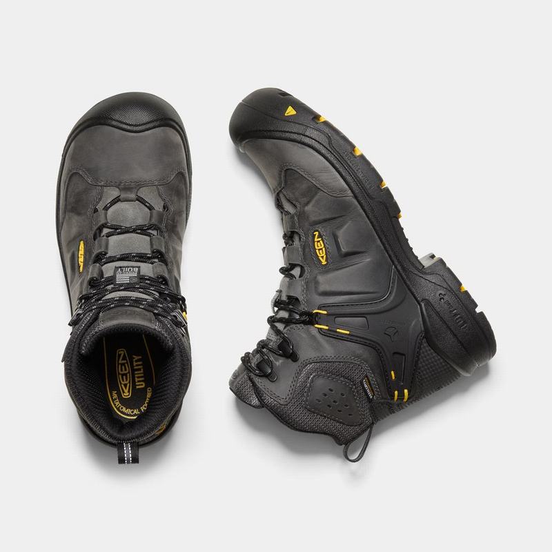 Botas De Trabajo Keen Dover 6" Wp Para Hombre Grises/Negros - Botas Keen Mexico (152379-QKJ)